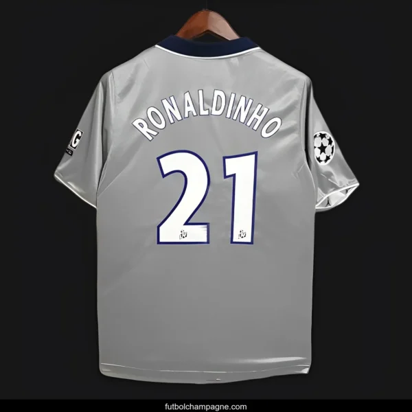 Retro 99_00 PSG Away Grey Jersey Worn By Ronaldinho - Image 2