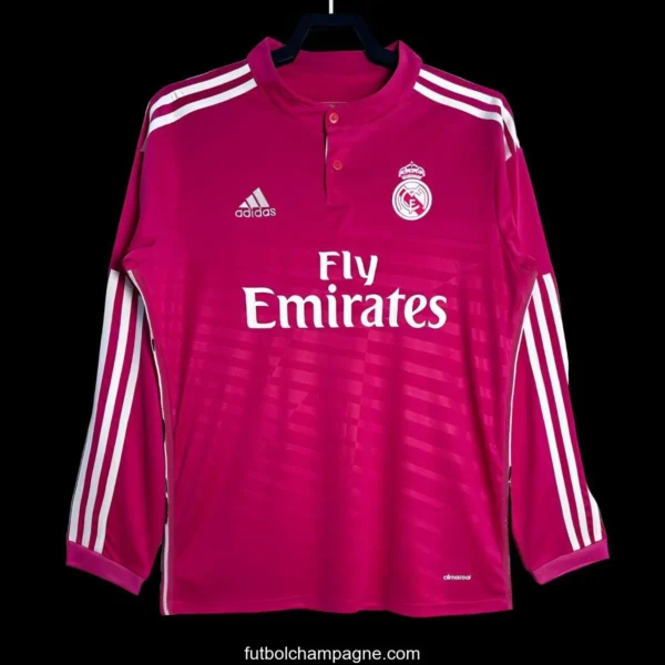 Retro 14_15 Real Madrid Away Pink Long Sleeve Jersey - Image 2