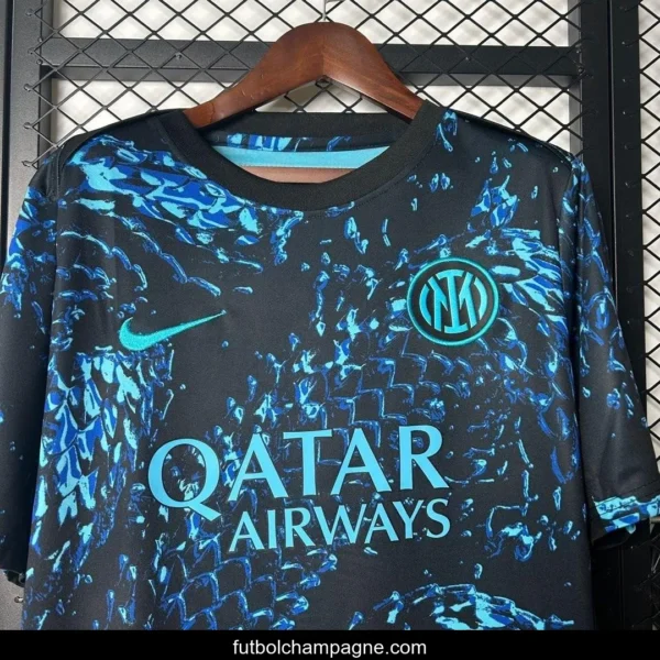 25_26 Inter Milan Black with Blue Snake Pattern Jersey - Image 2