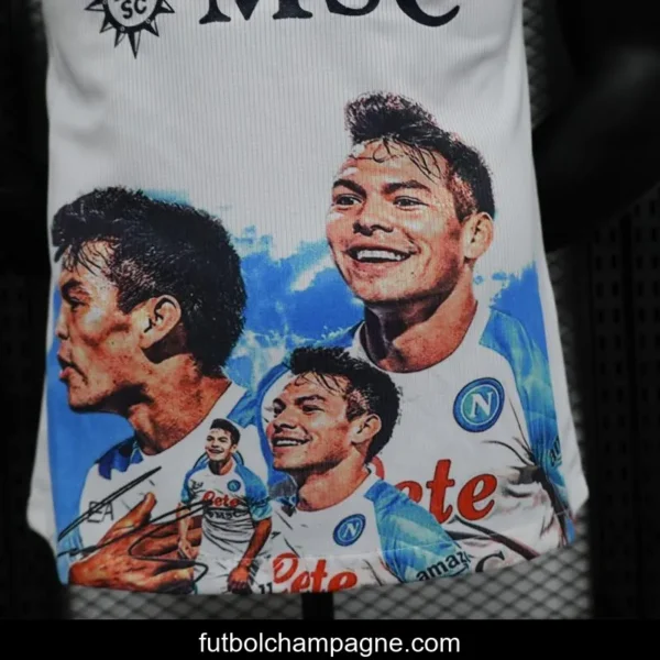 Player Version SSC Napoli Face Game Hirving Lozano Champion Jersey - Image 2