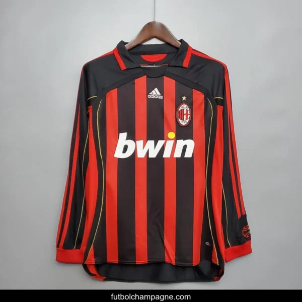 Retro 06_07 AC Milan Long sleeve home Soccer Jersey - Image 3