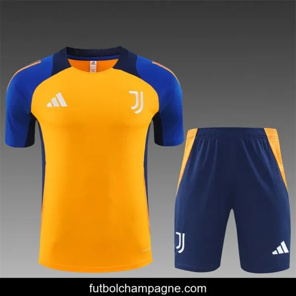 24_25 Juventus Orange_Navy Short Sleeve Jersey+Shorts - Image 2