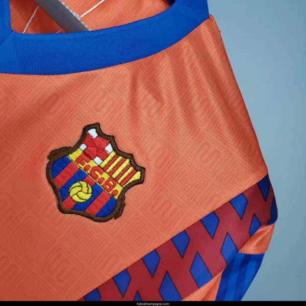 Retro 89_92 Barcelona Away Orange Jersey - Image 3