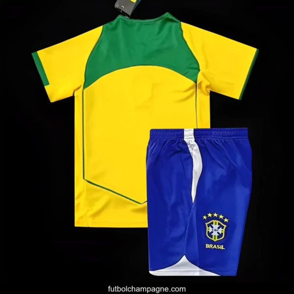 Retro 2004 Kids Brazil Home Jersey - Image 2