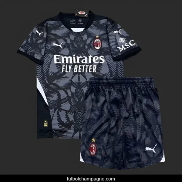 24_25 Kids AC Milan Black Goalkeeper Jersey - Image 2