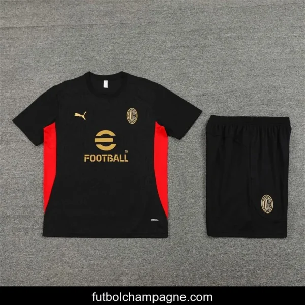 24_25 AC Milan Black Short Sleeve Jersey+Shorts - Image 2