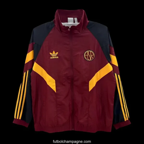 25 26 Roma x Adidas Original Full Zipper Track Top Windbreaker - Image 2