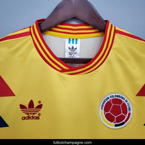 Retro Colombia 1990 home Soccer Jersey - Image 2