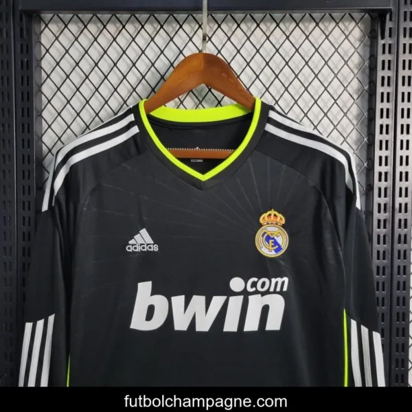 Retro 10-11 Real Madrid Away Black Long Sleeve Soccer Jersey - Image 2