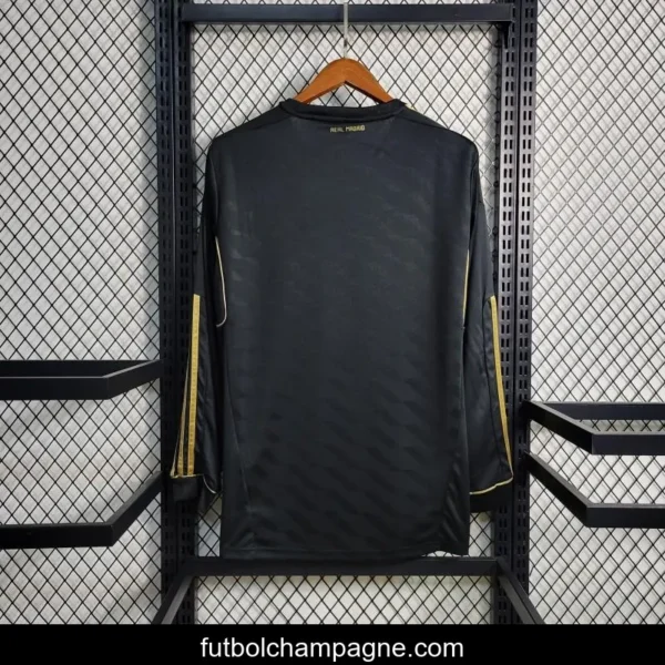 Retro Long Sleeve 2011_12 Real Madrid Away Black Jersey - Image 3