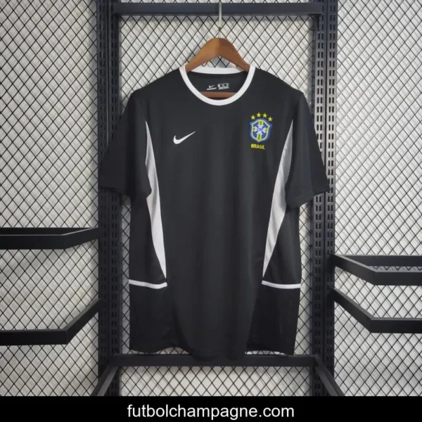 Retro 2002 Brazil Black Goalkeeper Jersey - Image 2