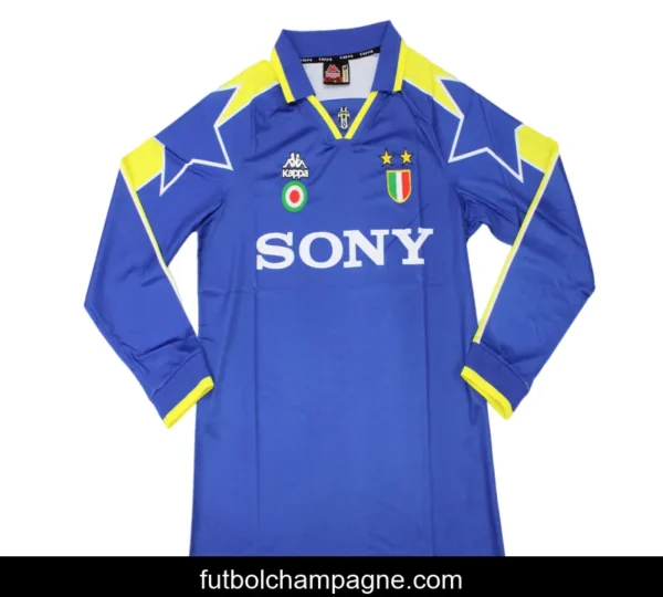 Retro 95_96 Juventus Away Blue Long Sleeve Jersey - Image 3