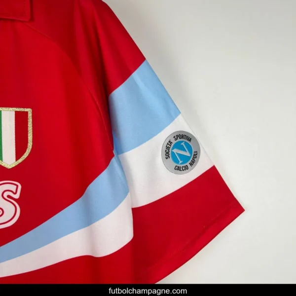 Retro 90_91 Napoli Third Red Jersey - Image 2