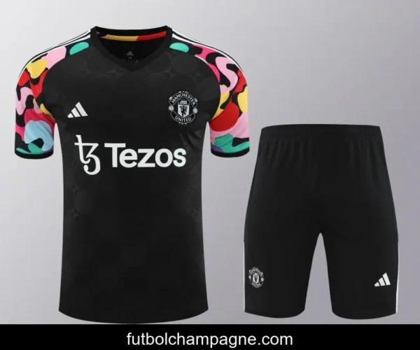 24_25 Manchester United Black Short Sleeve Jeresy+Shorts - Image 3