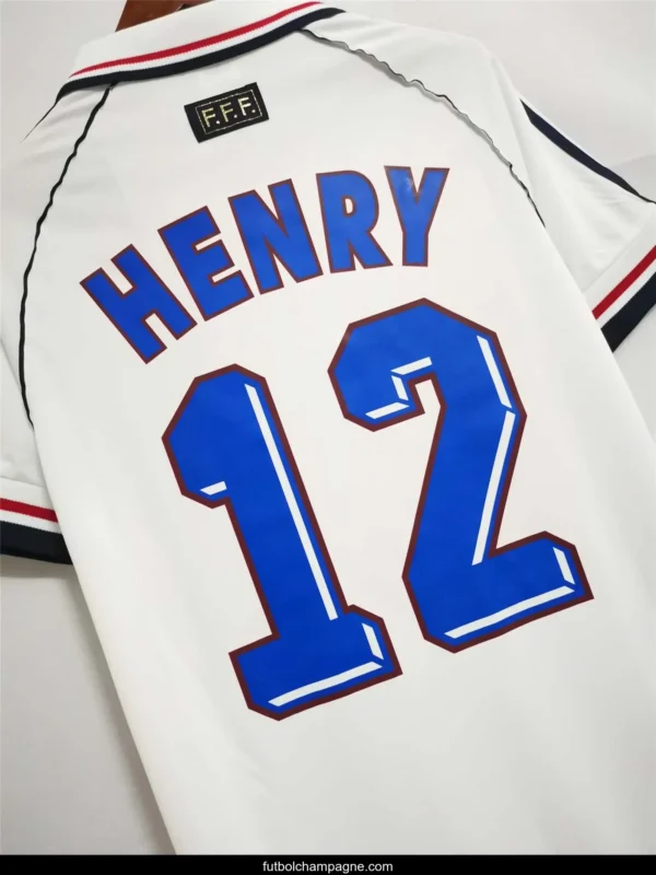 Retro 1998 France Away White Soccer Jersey - Image 6