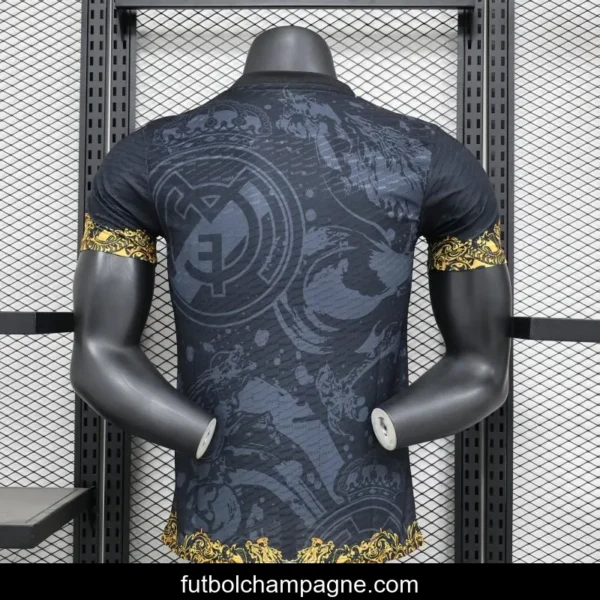 Player Version 24_25 Real Madrid Black Jersey With Golden Dragon - Image 2