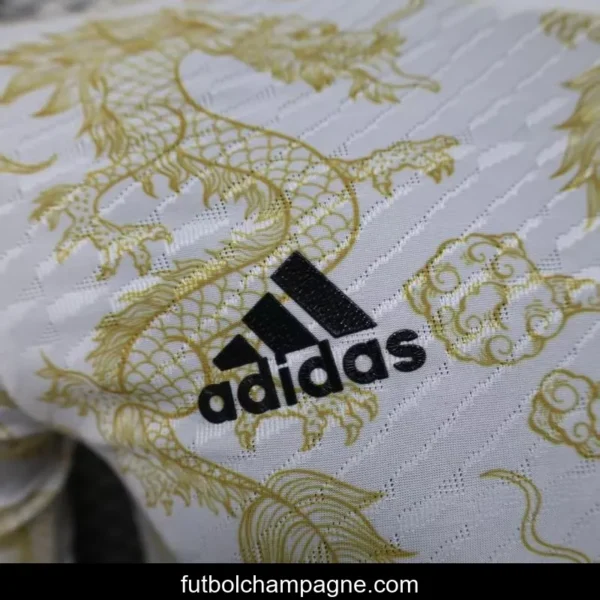 Player Version 25_26 Real Madrid White with Golden Dragon Pattern Jersey - Image 2