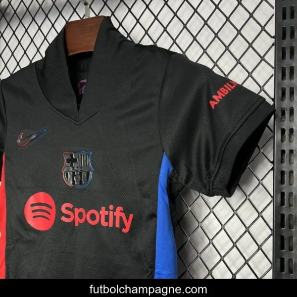 24_25 Kids Barcelona Away Black Jersey - Image 2