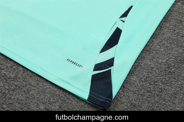 24_25 Real Madrid Lake Blue Short Sleeve Jersey+Shorts - Image 2