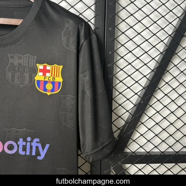 25_26 FC Barcelona Black with Spotify Logo Jersey - Image 2