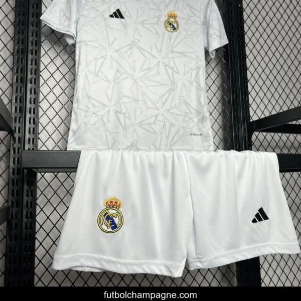 24_25 Kids Real Madrid White Pre-match Training Jersey - Image 2