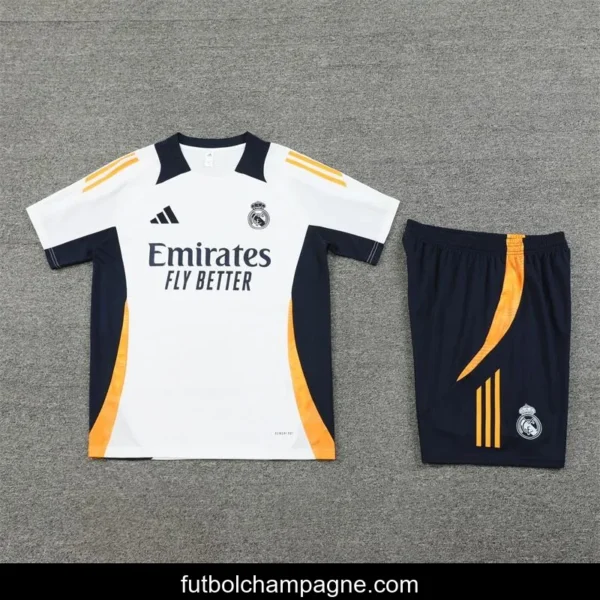 24_25 Real Madrid White Short Sleeve Jersey+Shorts - Image 5