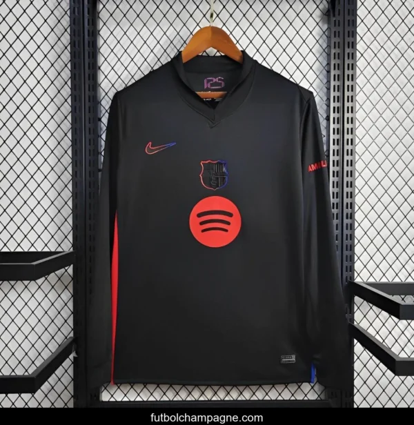 2024_25 Barcelona Away Black 125 Anniversary Long Jersey - Image 2