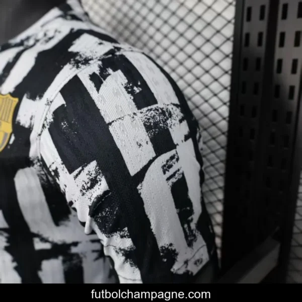 Player Version 25_26 Barcelona Black with Distressed Stripes Jersey - Image 2
