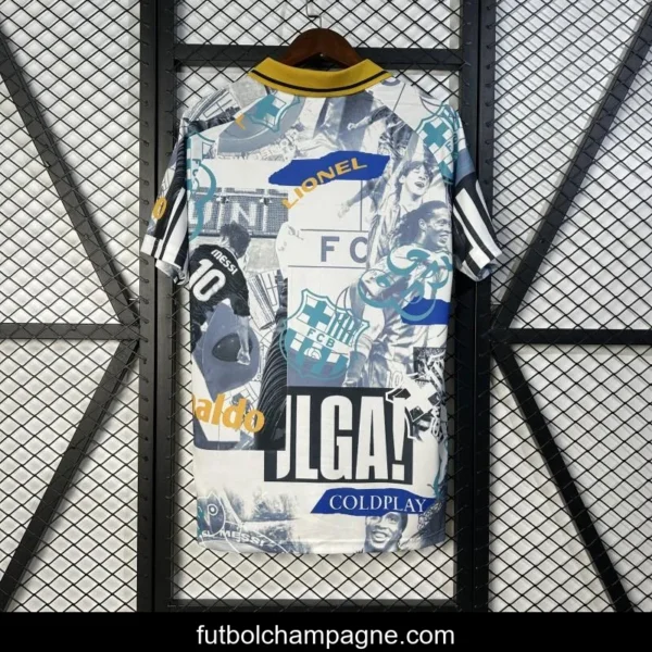 25_26 FC Barcelona White with Collage Art Jersey - Image 4