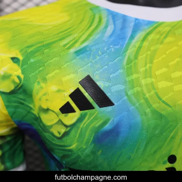 25_26 Player Version Real Madrid Limited Edition Goalkeeper Jersey - Emirates Neon Yellow Marble Design - Image 2