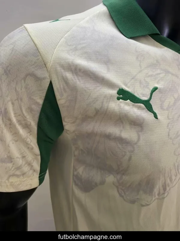 25_26 Palmeiras Off-White with Green Accents Jersey - Image 3
