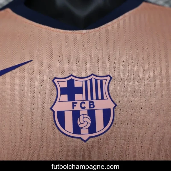 Player Version 25_26 FC Barcelona Pink 125Th Anniversary Jersey with Spotify Sponsor and Navy Blue Accents - Image 6
