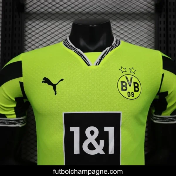 Player Version Borussia Dortmund 25_26 Neon Green Home Jersey with 1&1 Sponsor - Image 3