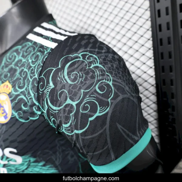 2025_26 Player Version Real Madrid Black Green Dragon Edition Jersey - Image 2