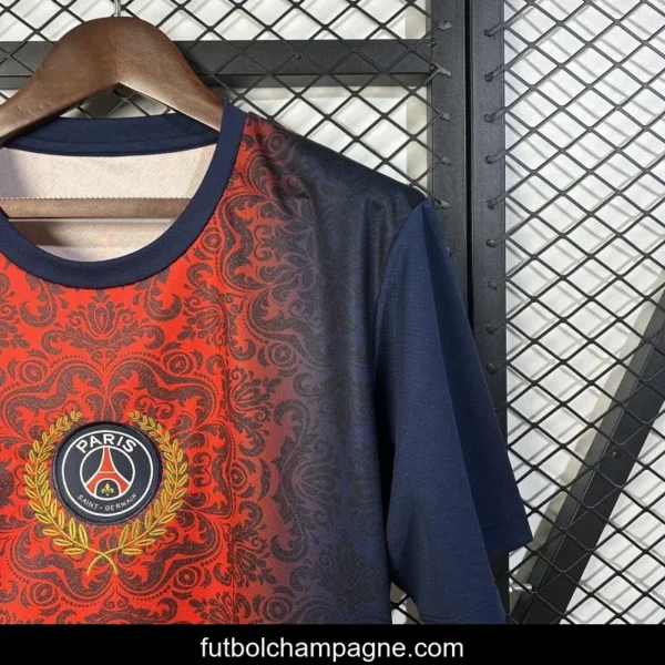 25_26 PSG Paris Saint-Germain Navy with Red Ornate Pattern Jersey - Image 2