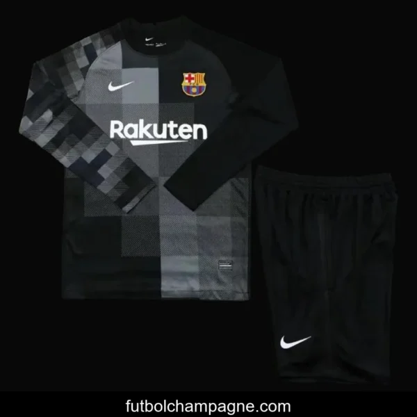 21_22 Barcelona Long Sleeve Black Goalkeeper Jesrey+Shorts - Image 2