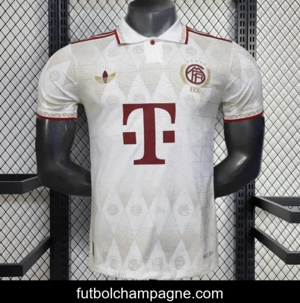 25_26 Player Version Bayern Munich White Diamond Pattern POLO Special Jersey - Image 2