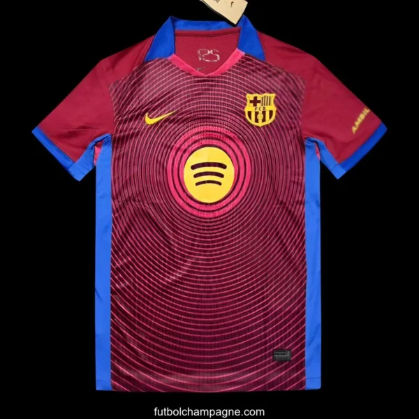 25_26 FC Barcelona Burgundy with Circular Sound Wave Pattern Jersey - Image 2