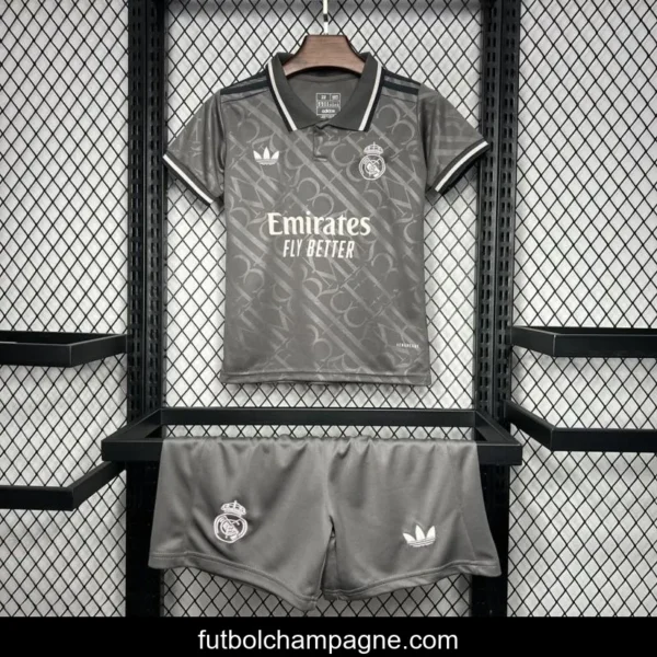 24_25 Kids Real Madrid Third Black Jersey - Image 4