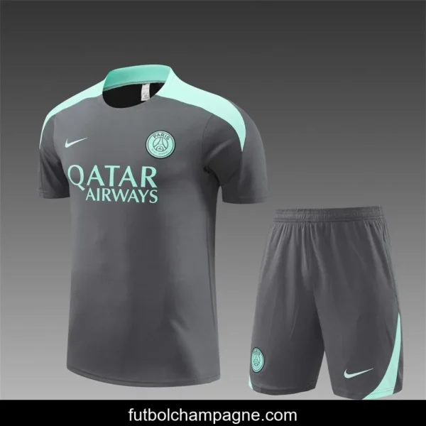 24_25 PSG Grey Short Sleeve Jersey+Shorts - Image 5