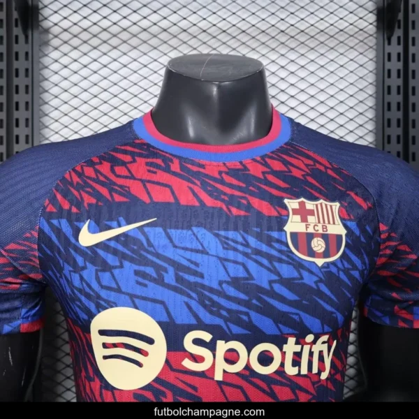 Player Version 25_26 FC Barcelona Navy Blue with Red and Blue Abstract Pattern Jersey - Image 3