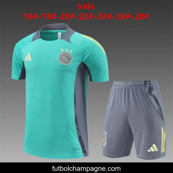 24_25 Kids Ajax Green Short Sleeve Jersey+Shorts - Image 2