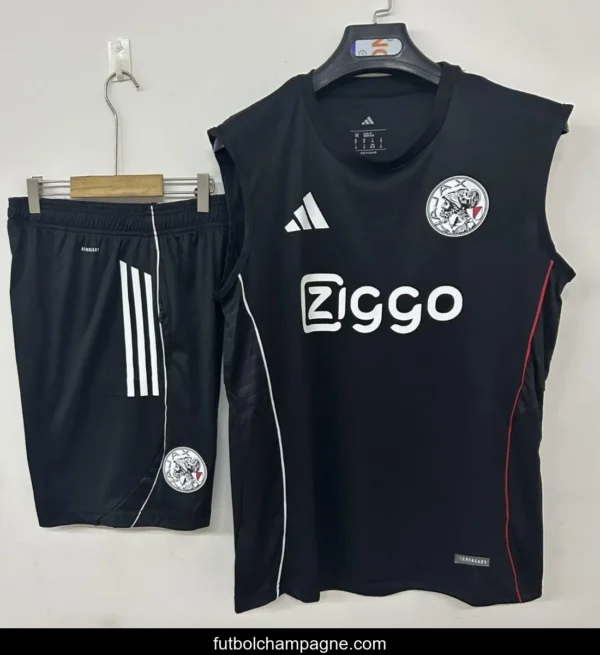 25_26 Ajax Vest Jersey Black+ Shorts - Image 2