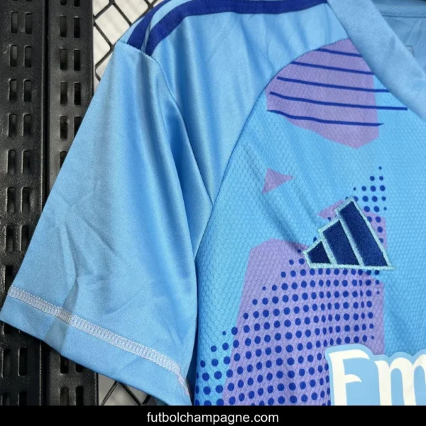 24_25 Real Madrid Goalkeeper Blue Jersey - Image 3