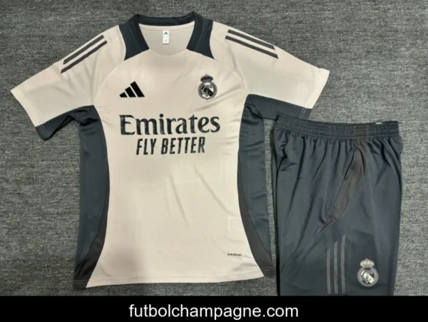 24_25 Kids Real Madrid Pink Short Sleeve Jersey+Shorts - Image 3