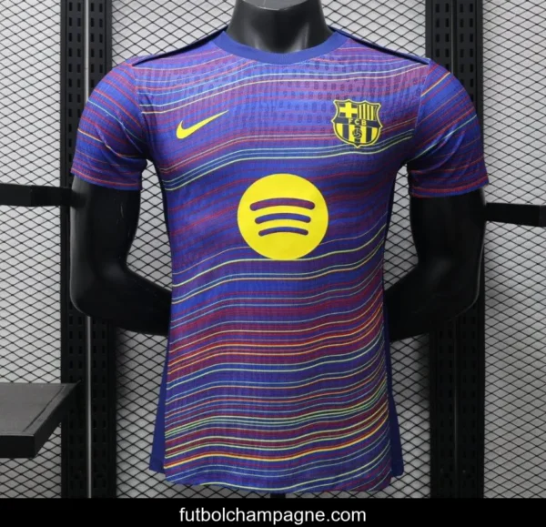 Player Version 25_26 FC Barcelona Blue with Colorful Wave Stripes Jersey - Image 3