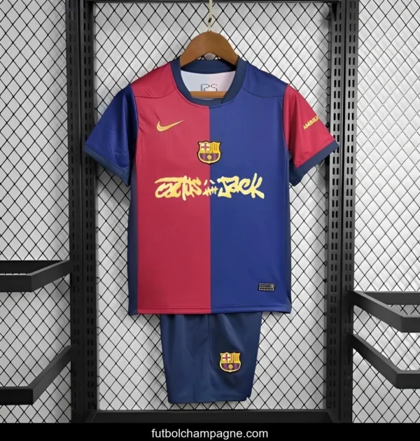 24_25 Kids Barcelona x Travis Scott Home Jersey - Image 3