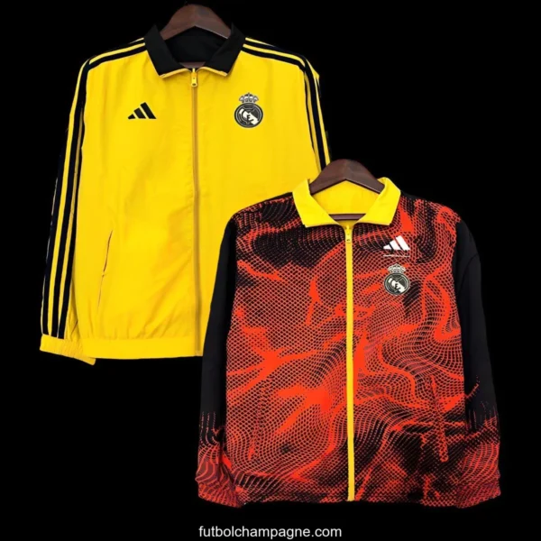 24_25 Real Madrid Yellow_Red Reversible Windbreaker - Image 6