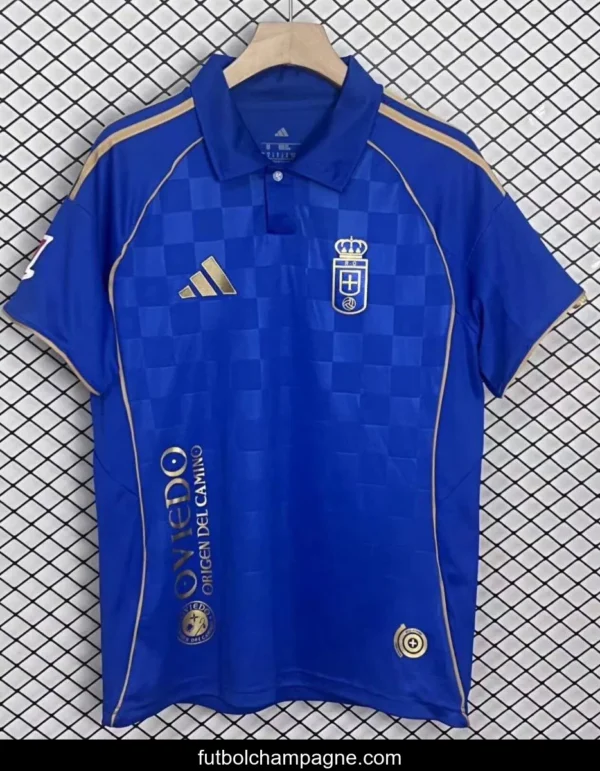 25_26 Real Oviedo Centenary Home Blue Jersey - Image 3