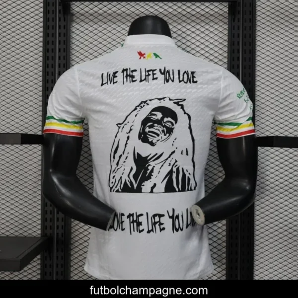 Player Version 25_26 Ajax White Jersey with Bob Marley Tribute Design - Image 4